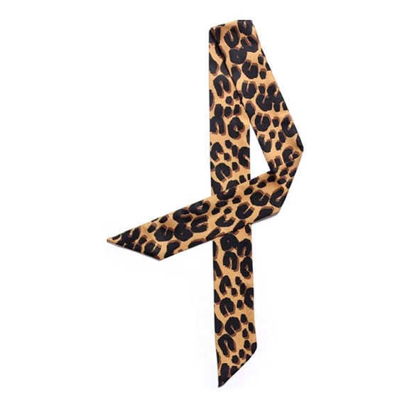 3/$15 Leopard Print Twilly Purse Head Neck Scarf - Picture 7 of 8